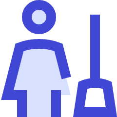 Cleaning Room Woman Icon from Sharp Duo Set