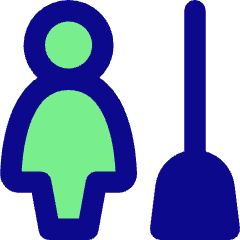 Cleaning Room Woman Icon from Core Pop Set