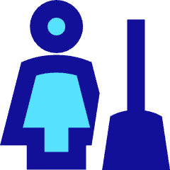 Cleaning Room Woman Icon from Sharp Pop Set