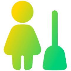 Cleaning Room Woman Icon from Plump Gradient Set