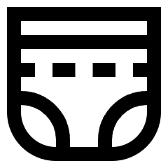 Diaper Icon from Sharp Line Set