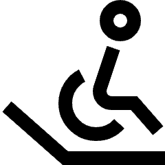 Disability Ramp Down Icon from Sharp Line Set