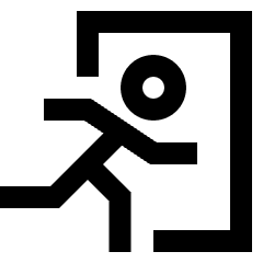 Emergency Exit Icon from Sharp Line Set