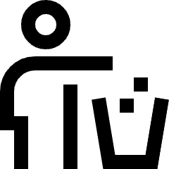 Garbage Throw Icon from Sharp Line Set