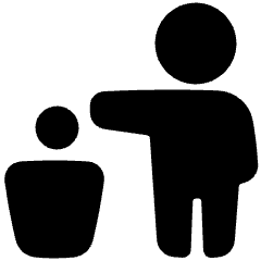 Garbage Throw Icon from Plump Solid Set