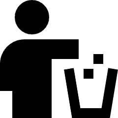 Garbage Throw Icon from Sharp Solid Set