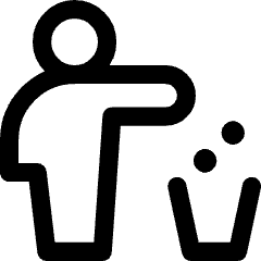 Garbage Throw Icon from Core Line Set