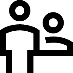 Information Desk Customer Icon from Sharp Line Set