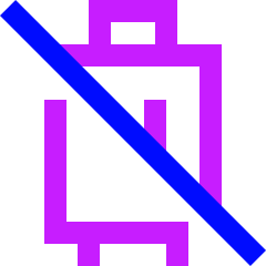 No Luggage Icon from Sharp Neon Set