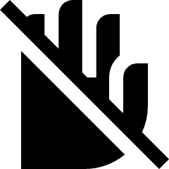 No Touch Sign Icon from Sharp Solid Set