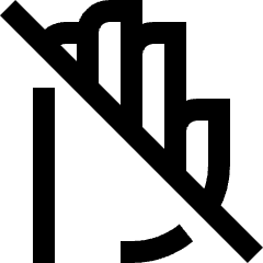 No Touch Sign Icon from Sharp Line Set