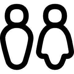 Toilet Man Woman 1 Icon from Flex Line Set