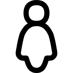 Toilet Women Icon from Flex Line Set