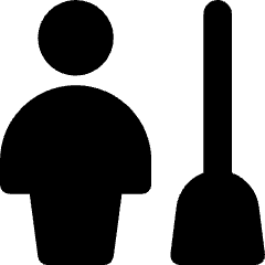 Cleaning Room Man Icon from Core Solid Set