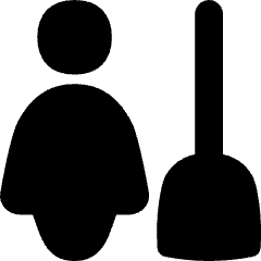 Cleaning Room Woman Icon from Flex Solid Set