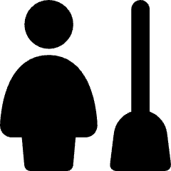 Cleaning Room Woman Icon from Core Solid Set