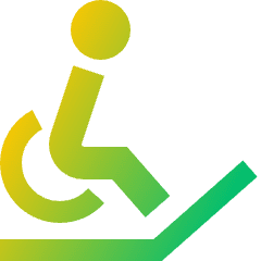 Disability Slope Icon from Sharp Gradient Set