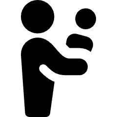 Signage Priority Infant Person Icon from Core Solid Set