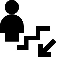 Wayfinding Escalator Down Icon from Nova Solid Set