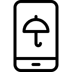 Weather App Rain Umbrella Icon from Ultimate Light Set