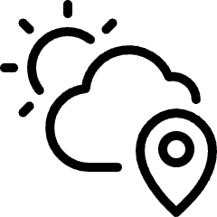 Weather App Sun Cloud Location Icon from Ultimate Light Set