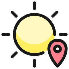 Weather App Sun Location Icon from Ultimate Colors Set
