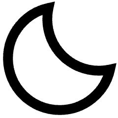 Angled Moon Icon from Sharp Line Set