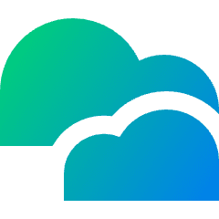 Double Cloud Icon from Sharp Gradient Set