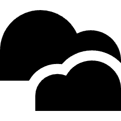 Double Cloud Icon from Sharp Solid Set