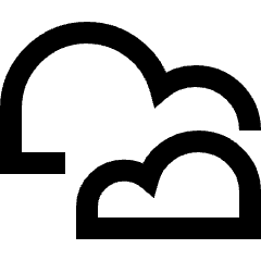 Double Cloud Icon from Sharp Line Set