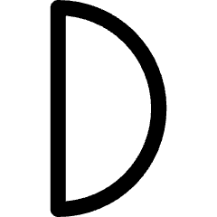 First Quarter Moon Icon from Core Line Set