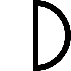 First Quarter Moon Icon from Sharp Line Set