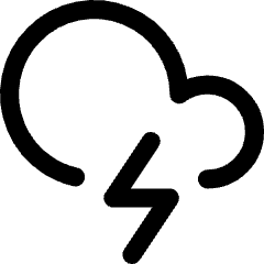 Lightning Cloud Icon from Core Line Set