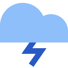 Lightning Cloud Icon from Sharp Flat Set