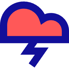 Lightning Cloud Icon from Sharp Pop Set