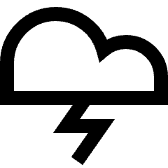 Lightning Cloud Icon from Sharp Line Set