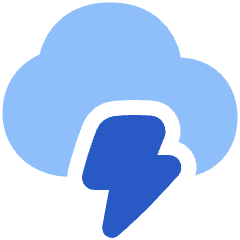 Lightning Cloud Icon from Plump Flat Set