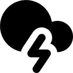 Lightning Cloud Icon from Core Solid Set