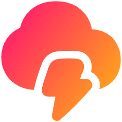 Lightning Cloud Icon from Plump Gradient Set