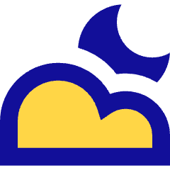 Moon Cloud Icon from Sharp Pop Set