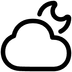 Moon Cloud Icon from Plump Line Set