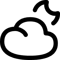 Moon Cloud Icon from Flex Line Set