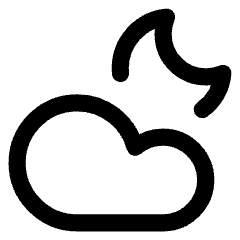Moon Cloud Icon from Core Line Set