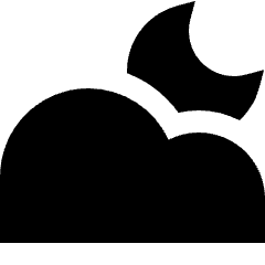 Moon Cloud Icon from Sharp Solid Set