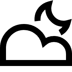 Moon Cloud Icon from Sharp Line Set