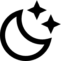 Moon Stars Icon from Sharp Line Set