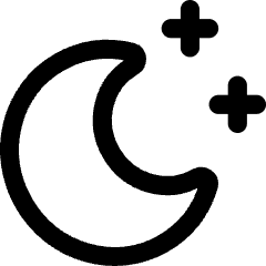 Moon Stars Icon from Core Line Set