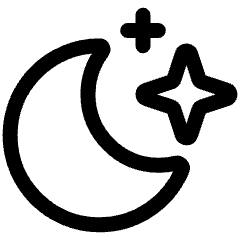 Moon Stars Icon from Plump Line Set