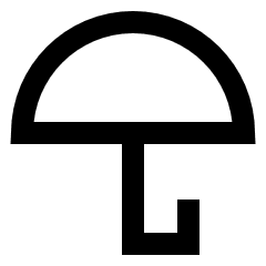 Open Umbrella Icon from Sharp Line Set