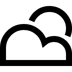 Sun Cloud Icon from Sharp Line Set